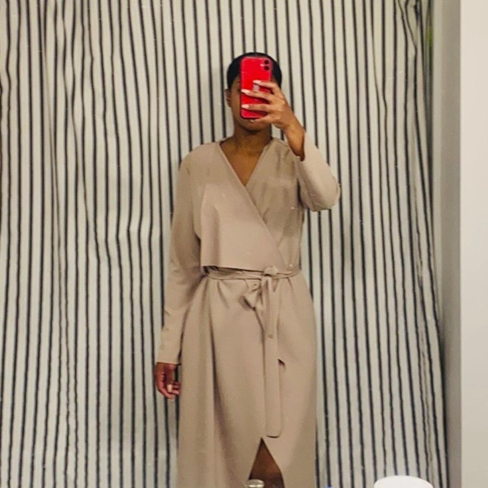 Tan trench coat